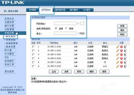設置各個vlan配置的IP